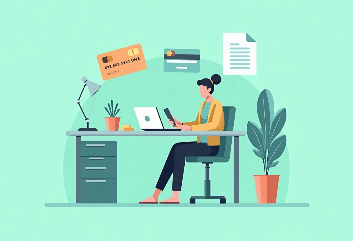 Freelancer reviewing credit card options