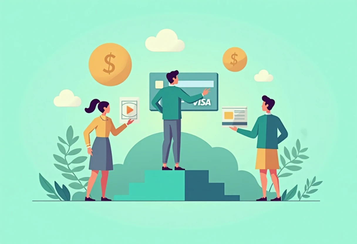Illustration of a fintech app interface