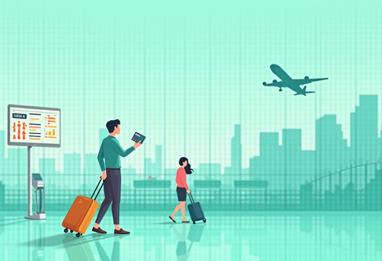 Traveler planning journey with credit card perks