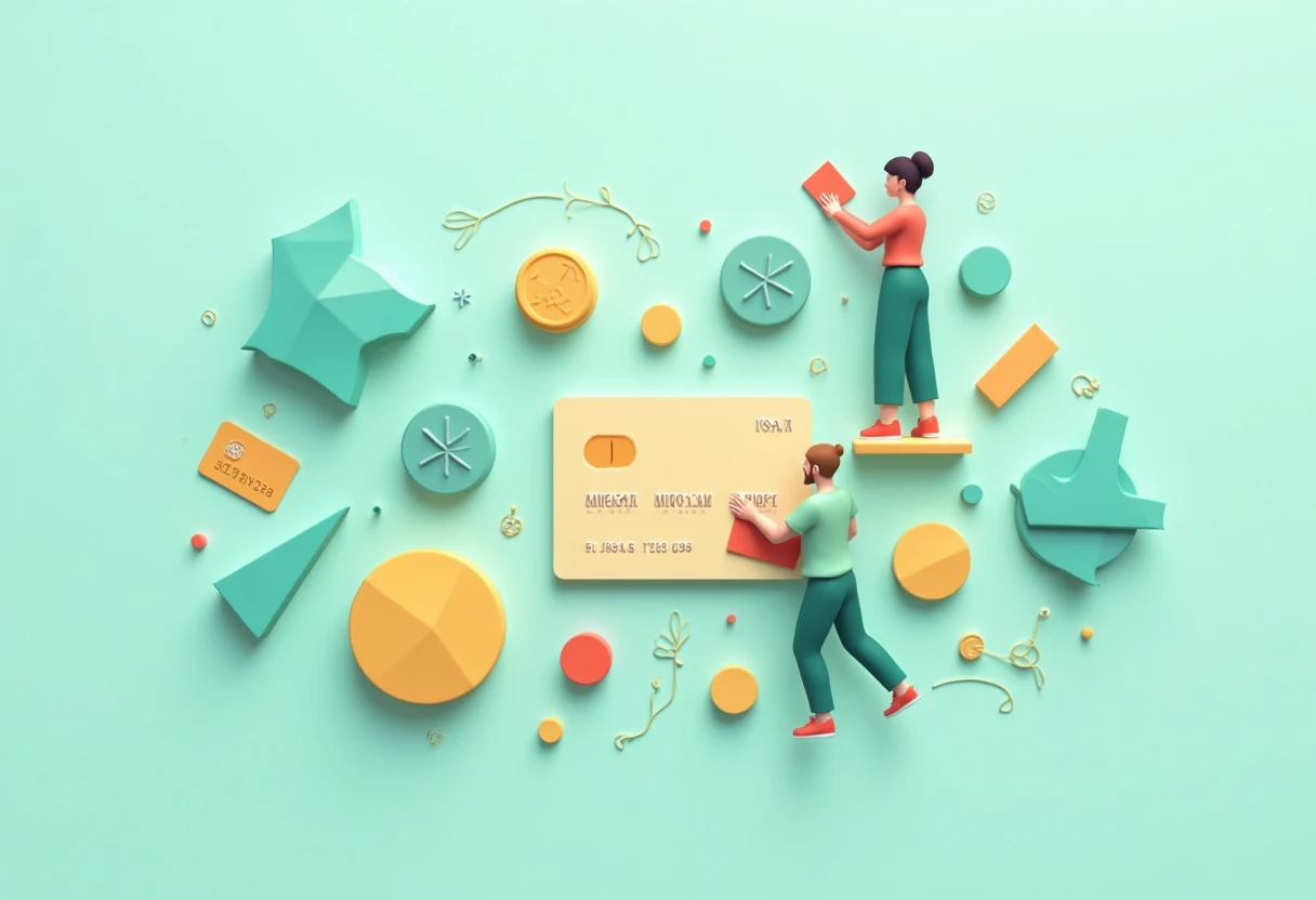 Abstracte illustratie van creditcardopties